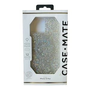 iPhone 15 Plus NWT Glitter Case MagSafe Case- Mate Silver Sparkle Protective